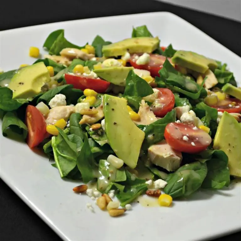 Chicken and Spinach Salad with Avocado Dressing
