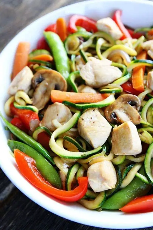 Chicken and Zucchini Noodle Stir Fry