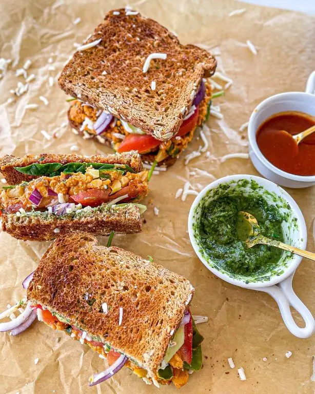 Chickpea and Mint Chutney Sandwiches