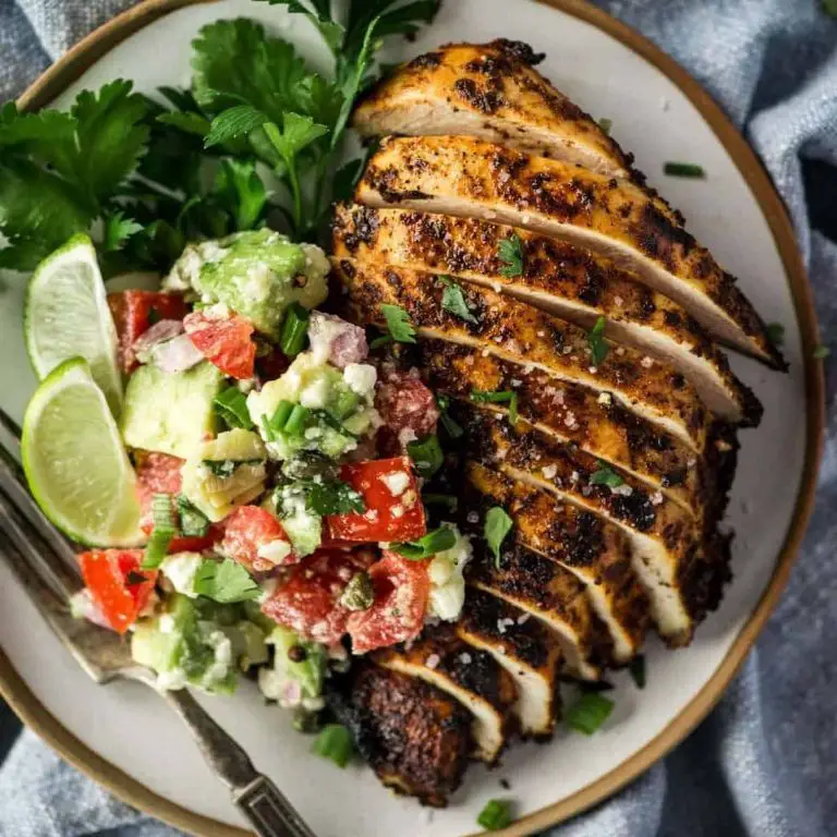 Chili Lime Baked Chicken Breast with Avocado Lime Sauce