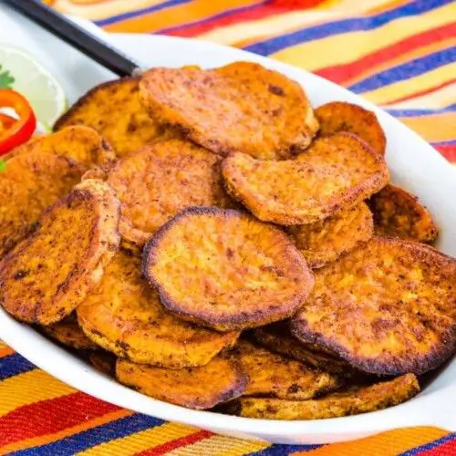 Chili Lime Fried Sweet Potato Coins