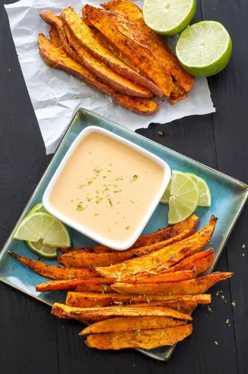 Chili Lime Sliced Sweet Potato Fries
