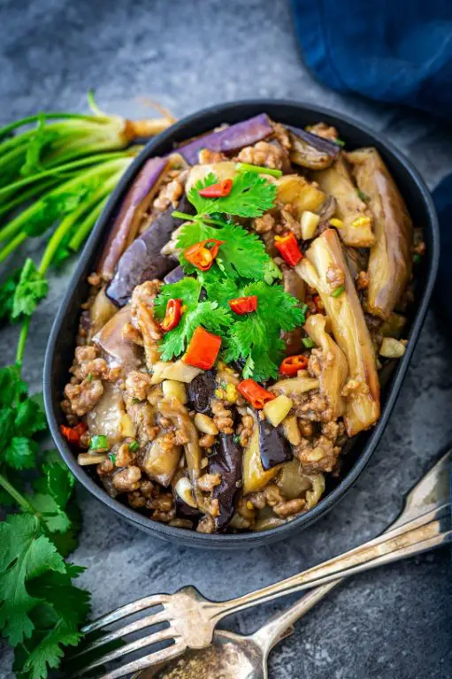 Chinese Eggplant with Ground Chicken
