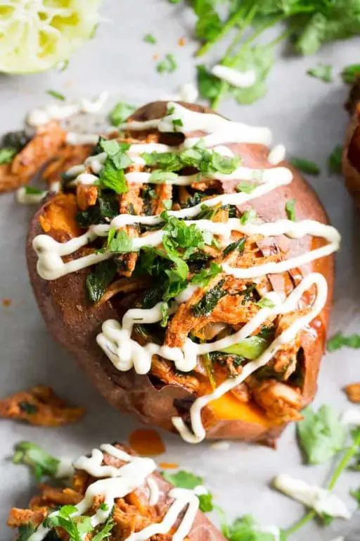 Chipotle Chicken Stuffed Sweet Potatoes