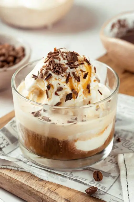 Chocolate Bowl with Coffee Gelato and Chocolate Shavings