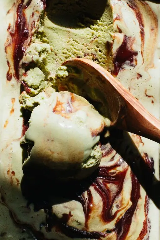 Chocolate Bowl with Matcha Ice Cream and Red Bean Paste