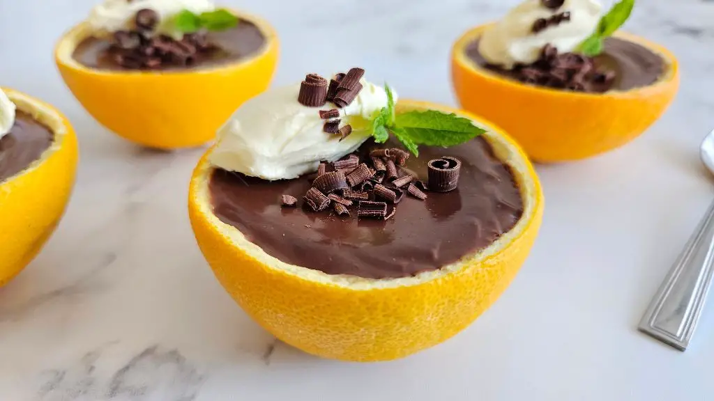Chocolate Bowl with Orange Zest Infused Custard