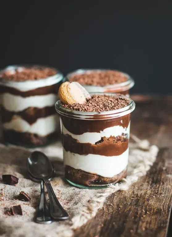 Chocolate Bowl with Tiramisu Filling and Cocoa Powder