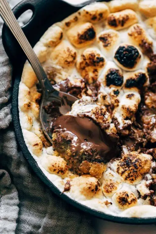 Chocolate Bowl with Toasted Marshmallows and Graham Crumbs