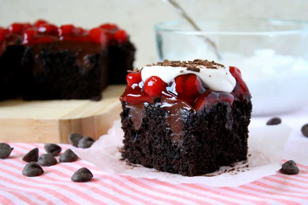 Chocolate Cherry Poke Cake with Cherry Pie Filling