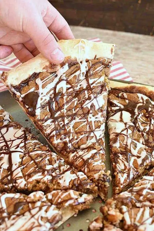 Chocolate Chip Cookie Dough Dessert Pizza