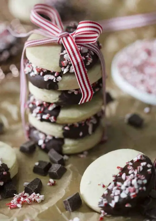 Chocolate Dipped Christmas Sugar Cookies