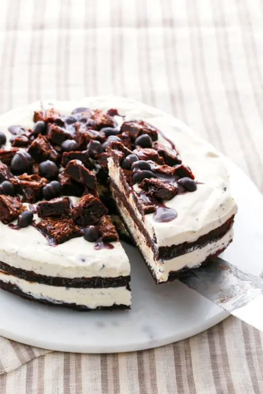 Chocolate Fudge Brownie Ice Cream Cake