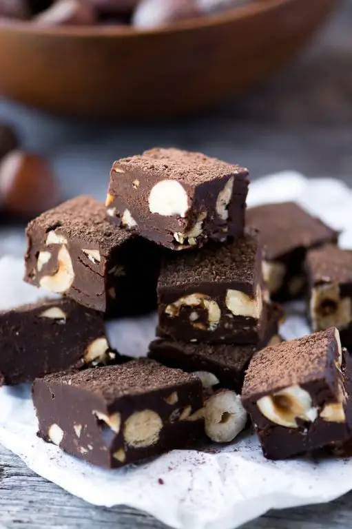 Chocolate Hazelnut Fudge with Condensed Milk