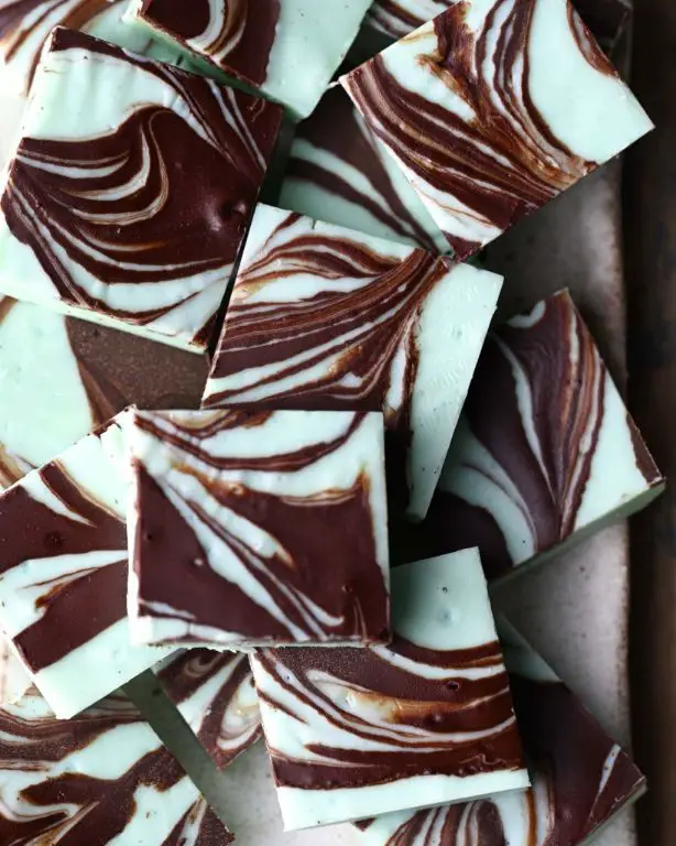 Chocolate Mint Fudge with Condensed Milk