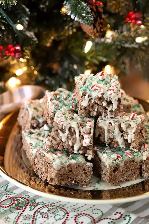Chocolate Mint Rice Krispies Treats