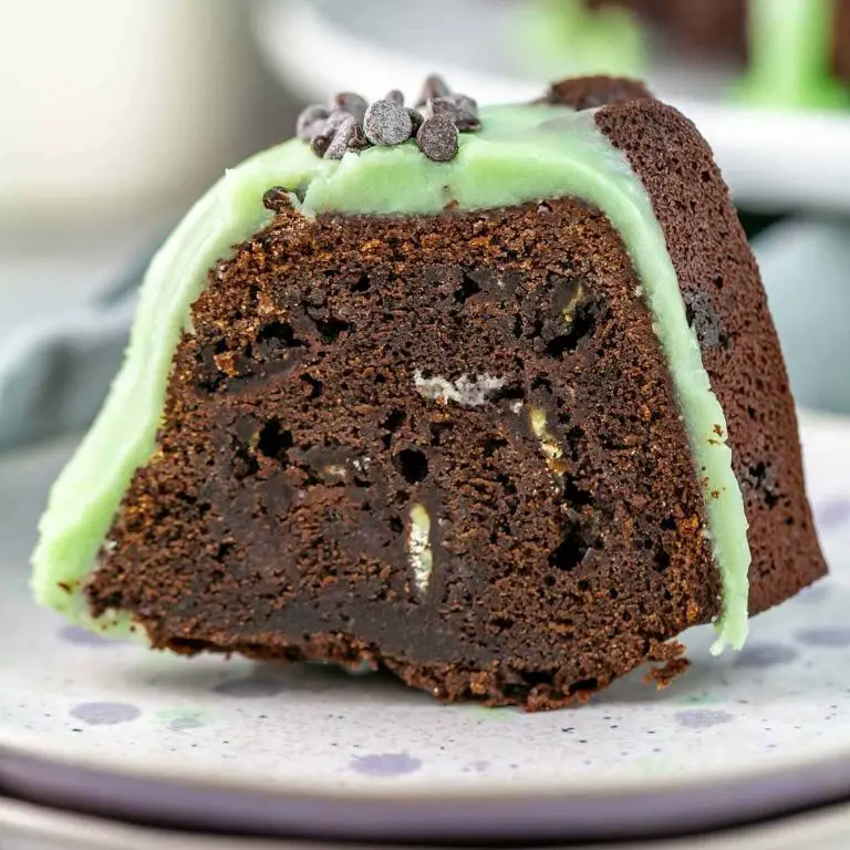 Chocolate Pound Cake with Mint Chocolate Chip Frosting