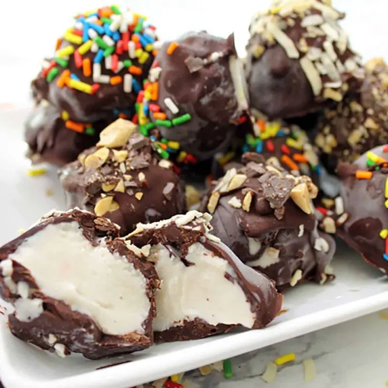 Chocolate-Dipped Vanilla Ice Cream Bites