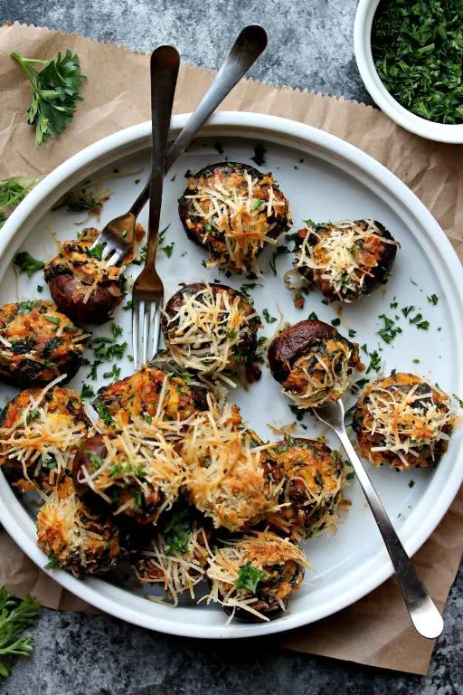 Chorizo and Spinach Stuffed Mushrooms