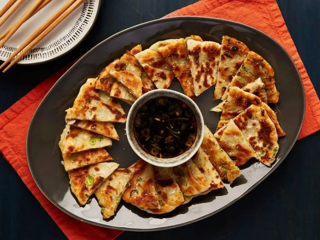 Choy Sum and Scallion Pancakes