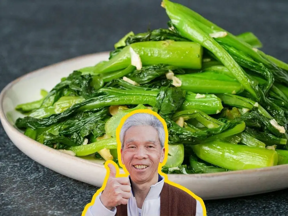 Choy Sum with Sesame Oil and Garlic
