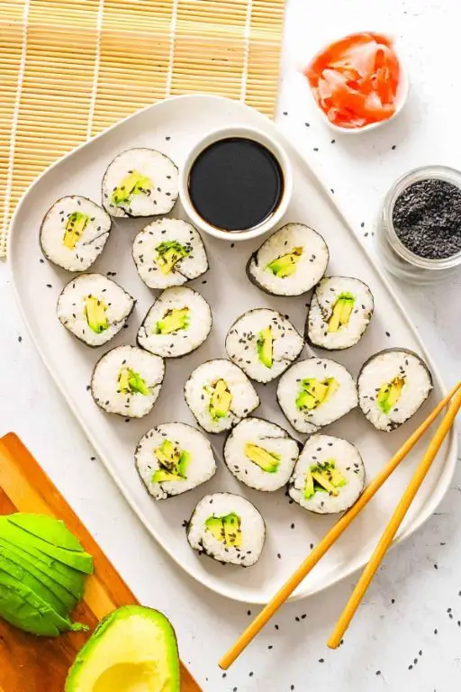 Cicada and Avocado Sushi Rolls