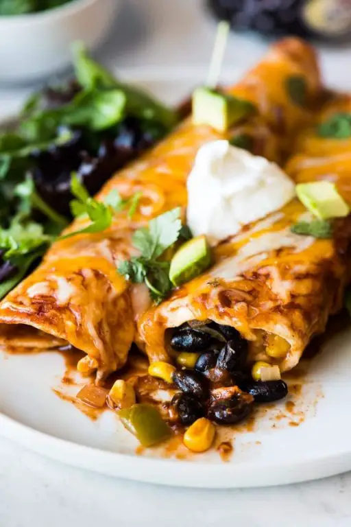 Cicada and Black Bean Enchiladas