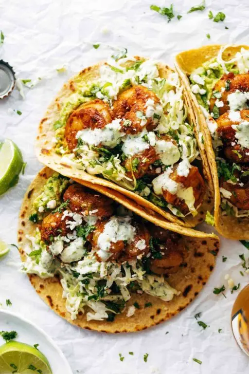 Cilantro Garlic Shrimp Tacos