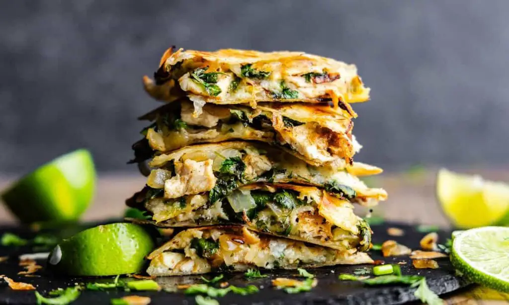 Cilantro Lime Shredded Chicken Quesadillas