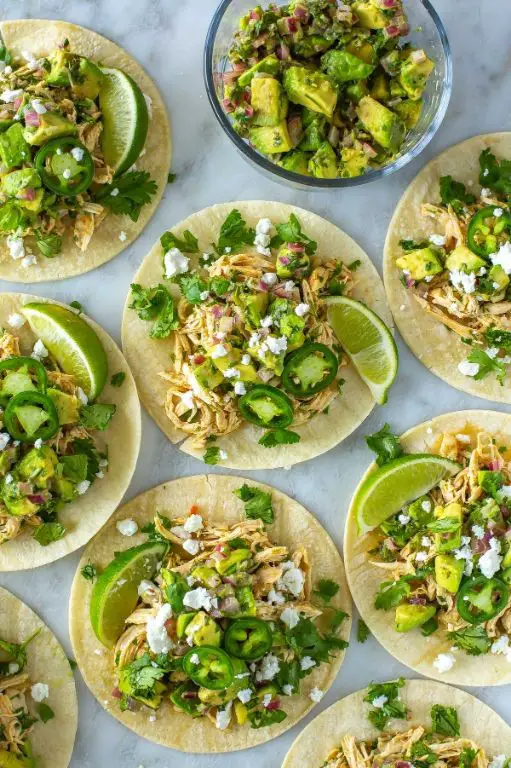 Cilantro Lime Shredded Chicken Tacos