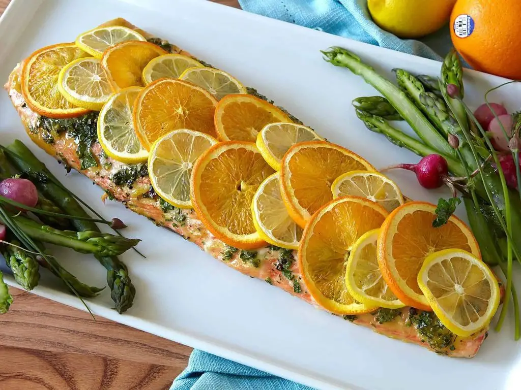 Citrus Marinated Salmon with Orange and Lime