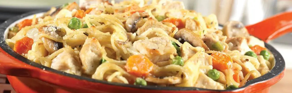 Classic Chicken Tetrazzini with Parmesan