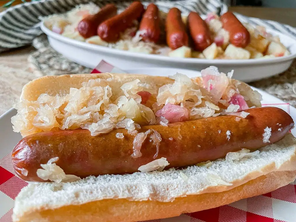 Classic Crockpot Hot Dogs with Sauerkraut