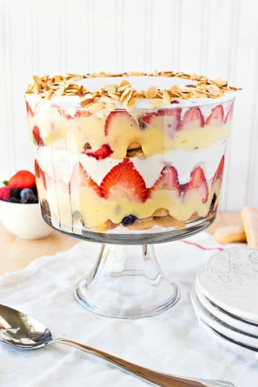 Classic English Mini Trifle with Custard and Berries