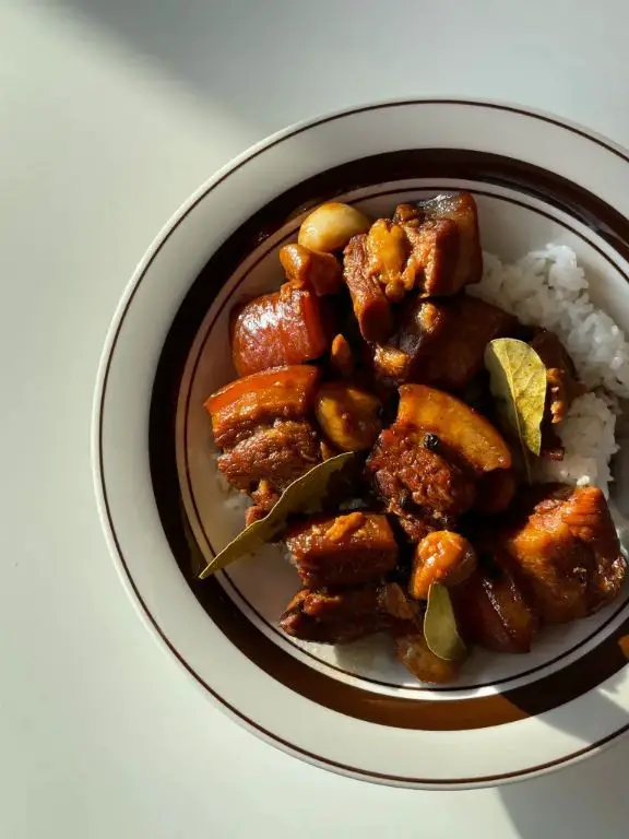 Classic Filipino Pork Adobo with Soy Sauce and Vinegar