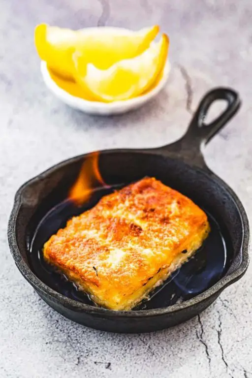 Classic Greek Saganaki with Lemon