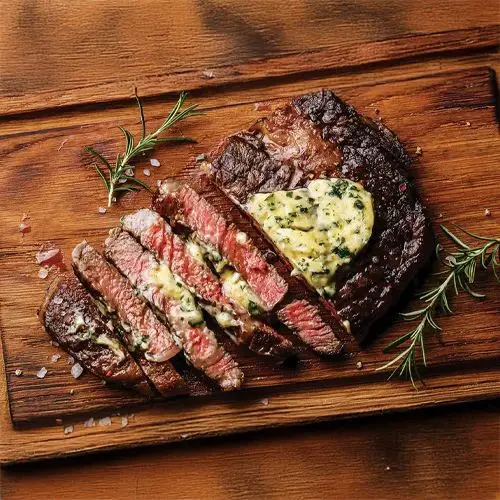 Classic Grilled Ribeye Steak with Garlic Butter
