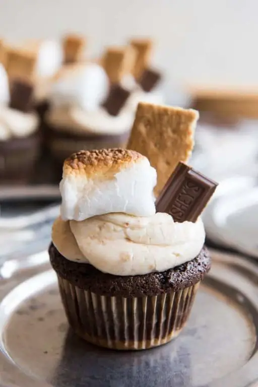 Classic Smores Cupcakes with Marshmallow Frosting