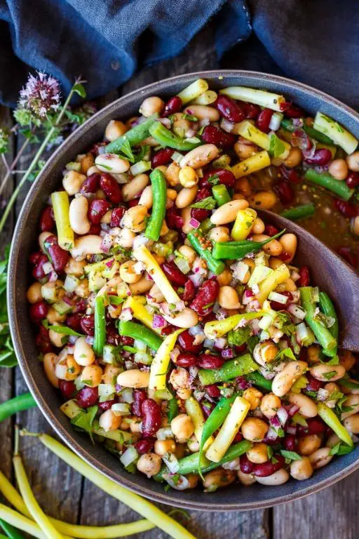 Classic Three-Bean Salad with Tangy Vinaigrette