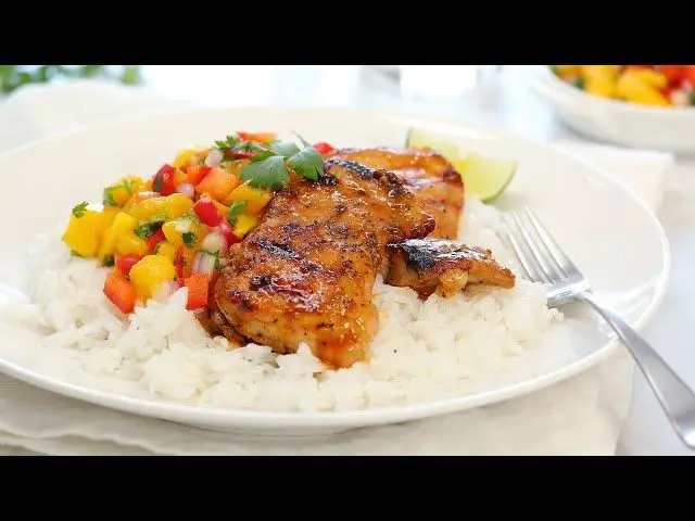 Coconut BBQ Chicken with Mango Salsa