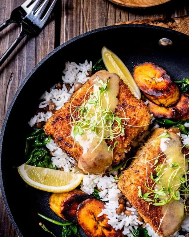Coconut Crusted Halibut with Pineapple Glaze