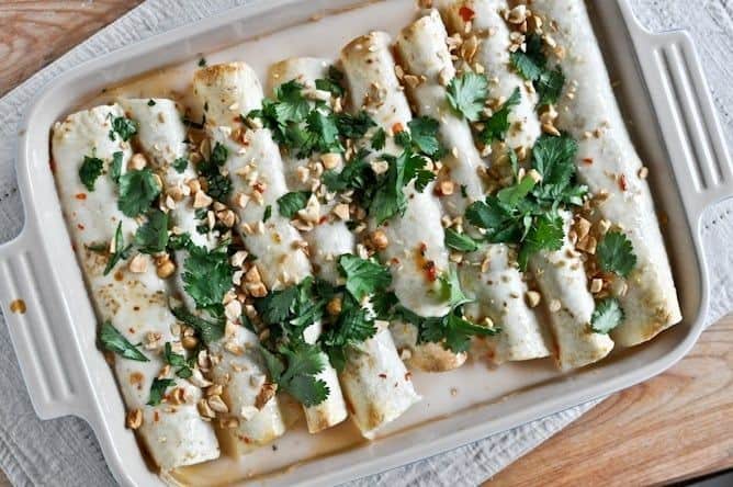 Coconut Milk Chicken Enchiladas