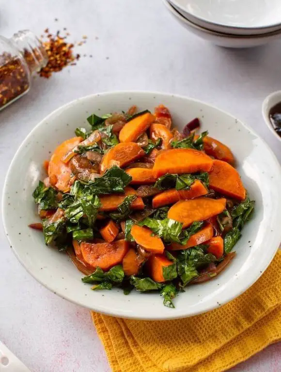 Collard Greens and Sweet Potato Stir-Fry