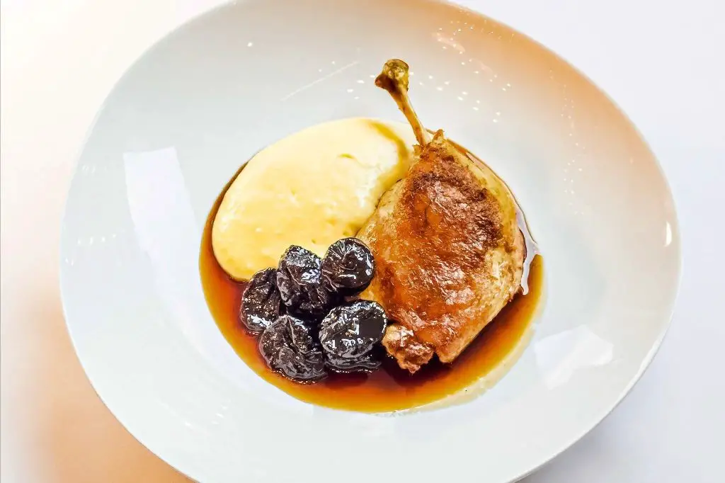 Confit of Duck with Garlic Mashed Potatoes
