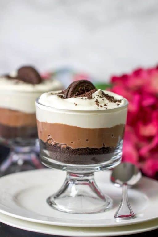Cookies and Cream Mini Trifle with Oreo Layers