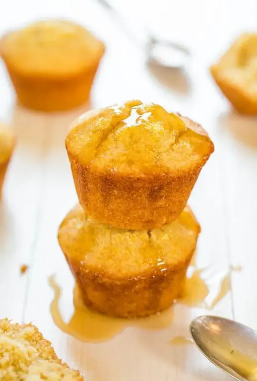 Corn Bread Muffins with Honey Drizzle