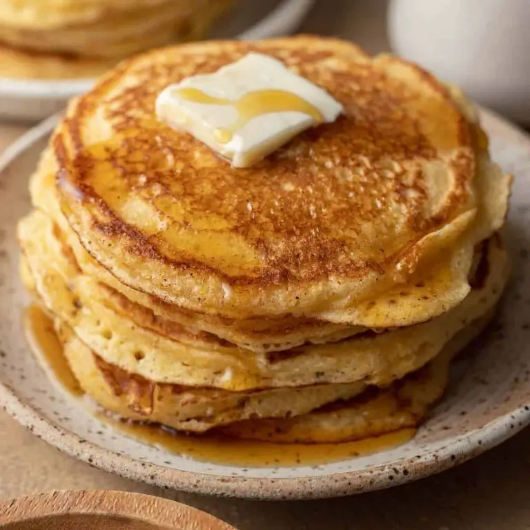 Corn Bread Pancakes with Syrup