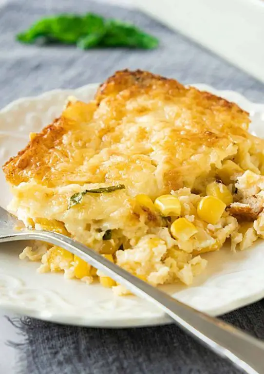 Corn Pudding with Fresh Basil