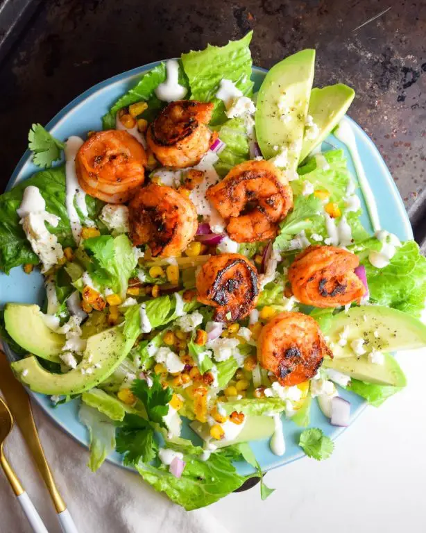 Corn Salad with Blackened Shrimp