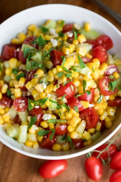 Corn Salad with Feta and Basil